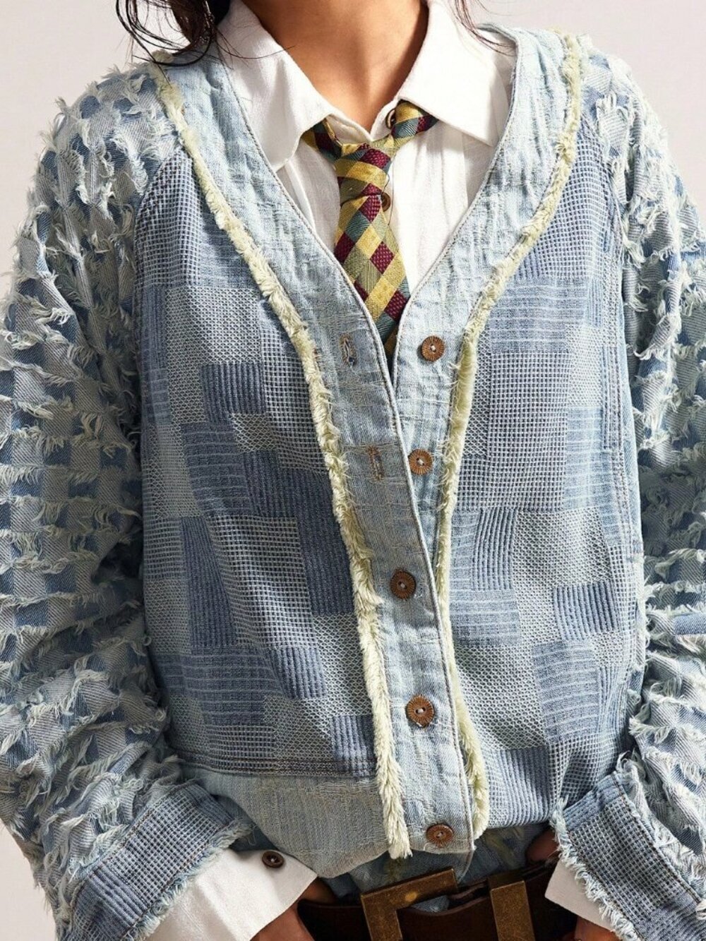 Blue Casual Women's Denim Western Button-Up Shirt